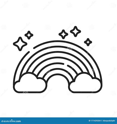 LGBT Rainbow Black Line Icon Lesbian Gay Bisexual Transgender Human Rights And Tolerance