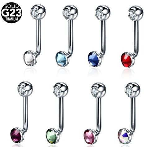 Titanium Crystal Gem Vertical Hood Piercings Sexy Body Jewelry Vagina Genital Piercings Vch