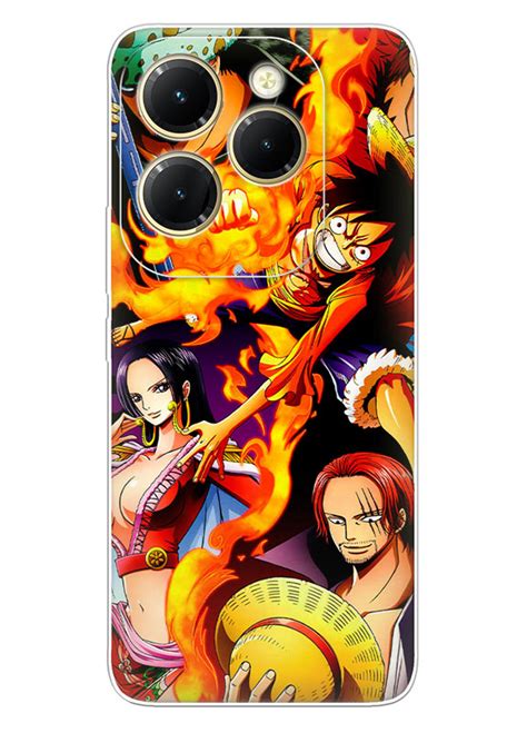 Infinix Hot 40 чехол Ван Пис One Piece атакующий Луффи Шанкс и Нико Робин