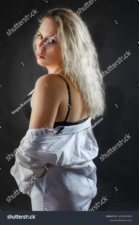 Portrait Sexy Blonde Woman Black Lingerie Stock Photo Shutterstock