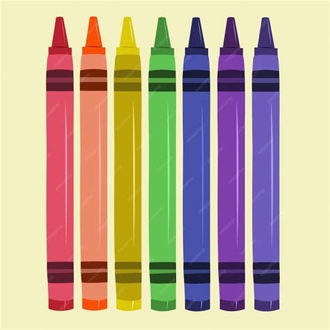 Premium Vector Rainbow Colorful Crayon Vector Illustration