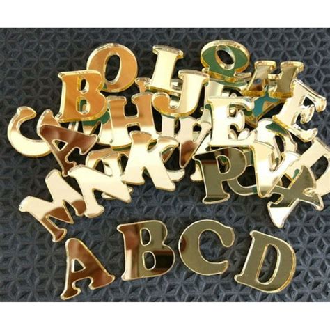 Letras Em Acrílico Espelhado - Letras Apliques Alfabeto em Acrílico Espelhado - 2cm | Shopee Brasil