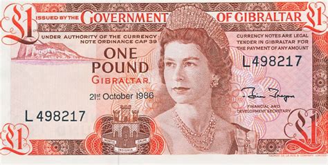 Gibraltar 1 Pound 1986 Geldschein Banknote Unc MA Shops