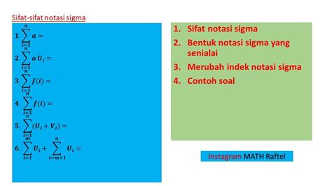 Sifat Sifat Notasi Sigma YouTube