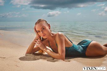 Shameless Blond Babe Nancy A Enjoys Cocktail And Wild Sex On The Beach Photos