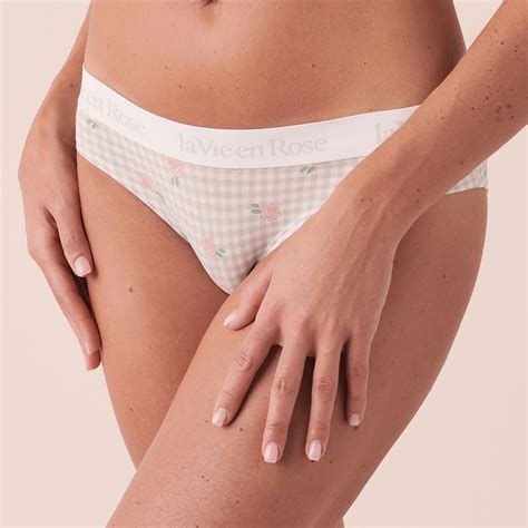 Buy La Vie En Rose Cotton And Logo Elastic Band Bikini Panty Online