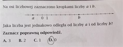 Na Osi Liczbowej Zaznaczono Kropkami Liczby A I B Jaka Liczba Jest