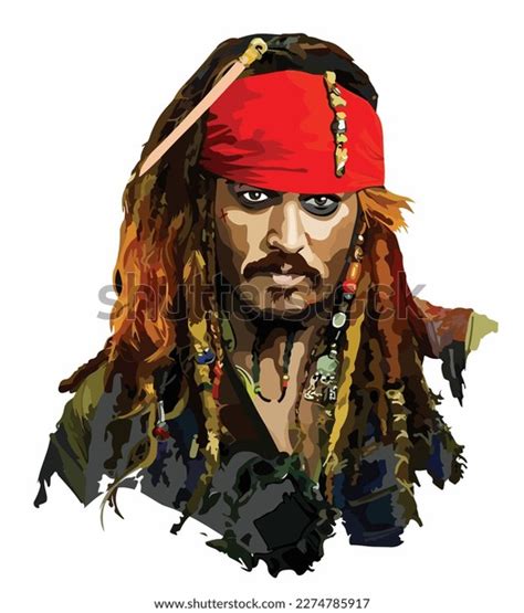 Jack Sparrow Art Pirates Caribbean Icon Stock Vector Royalty Free