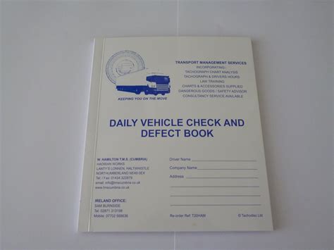 Tachodisc Vehicle Check And Defect Book Uk Stationery