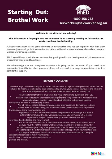 Information For Sex Workers RhED