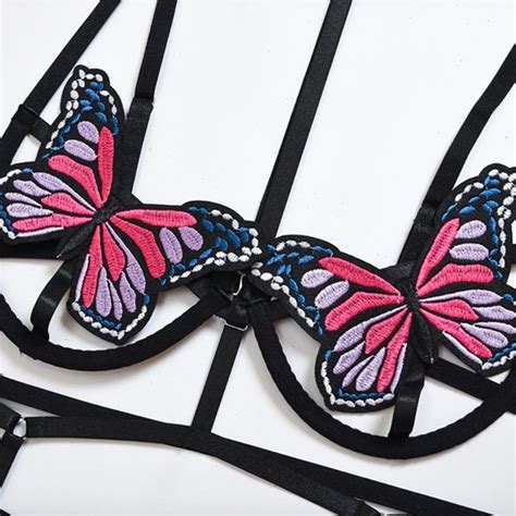 Intimates Sleepwear Sexy Pink Butterfly Bra Thong Lingerie Set Poshmark