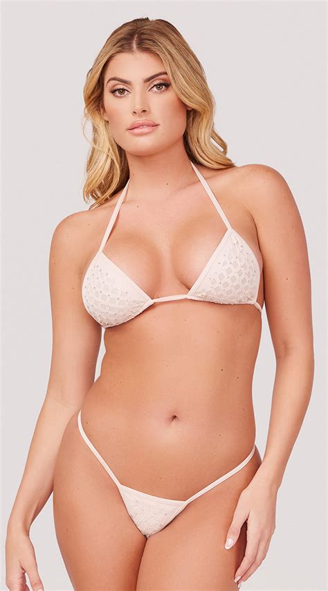 Embellished Triangle Dance Set Rhinestone Bikini Dance Set Yandy