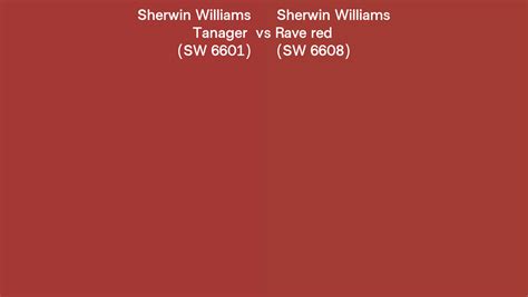 Sherwin Williams Tanager Vs Rave Red Side By Side Comparison