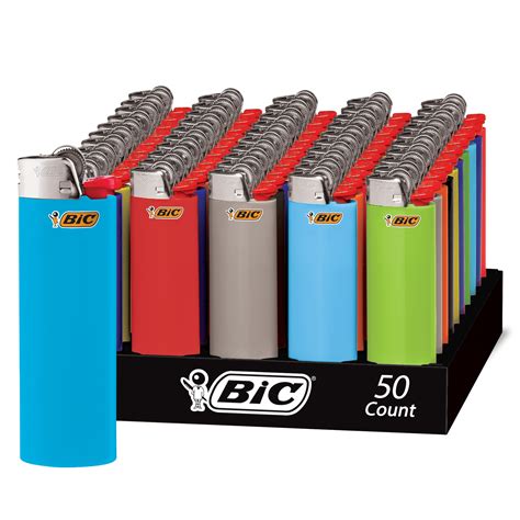 Bic Pocket Lighter Classic Collection Assorted Dark Blue Red Gray