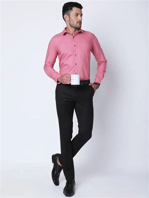 Buy Oxemberg Men Slim Fit Solid Formal Trouser