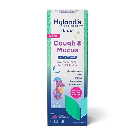 Kids Nightime Cough Medicine For Ages 2 12 Hylands Naturals Kids Cough