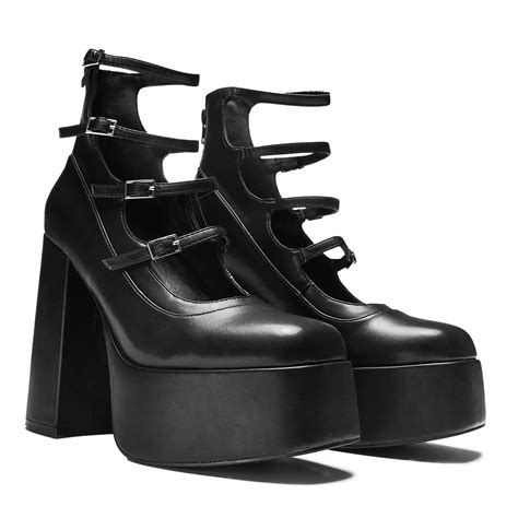 Black Platform Heels for Women (Chunky) - Buy high heels here at KOI ...