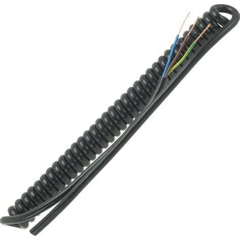 Unistrand Core Coiled Black Cable Rapid Online