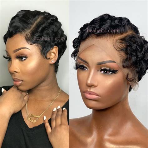 6 Inch Lace Parting Short Pixie Cut Lace Front Wig Nlw462