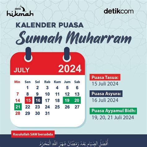 jadwal puasa tasua asyura  ayyamul bidh bulan juli