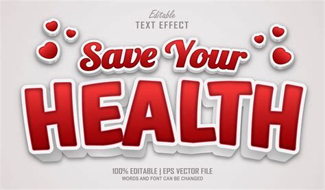 Text Effect Save Your Health Graphic by Navy Graphic · Creative Fabrica