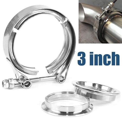 3 Inch Universal Stainless Steel V Band Clamp And Malefemale Flanges Kit