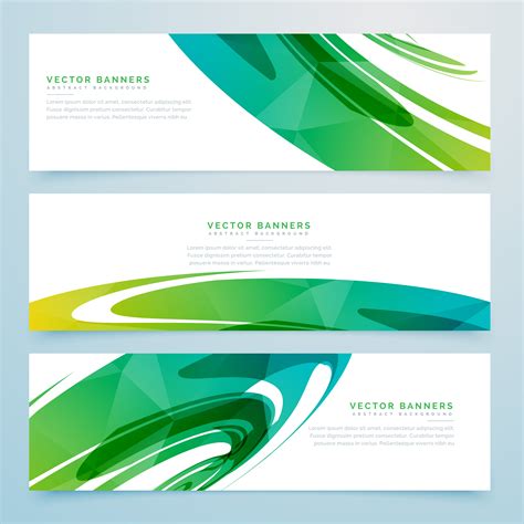 Abstract Green Banners Collection Download Free Vector Art Stock