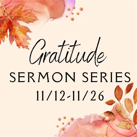 Gratitude Sermon Series Lewinsville Presbyterian Church