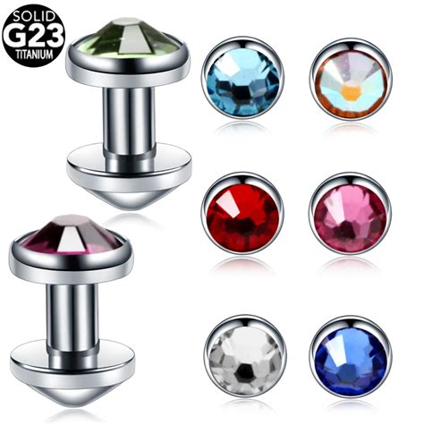 Pc G Grade Titanium Dermal Anchor Top With Gem Dermal Piercings