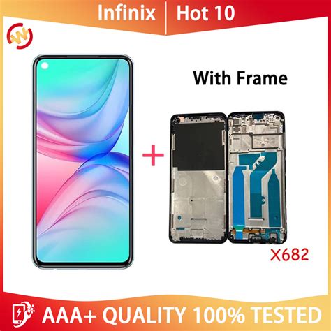 For Infinix Hot 10 LCD With Frame Display Screen Touch Replacement Cellphone LCD X682 Shopee