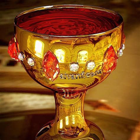 A Gold Cupgoblet With Rubies And Diamonds Created With Blender I Used