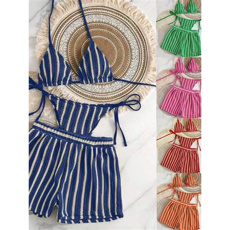 Nuevo Bikini Traje de baño de dos piezas para mujer Tela especial