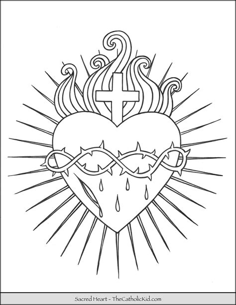 Coloring Pages Of The Sacred Heart