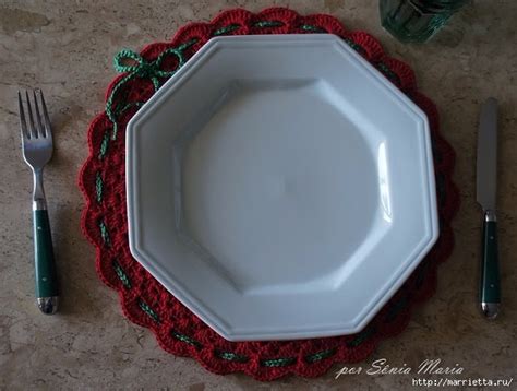 Салфетки крючком для праздничной сервировки стола