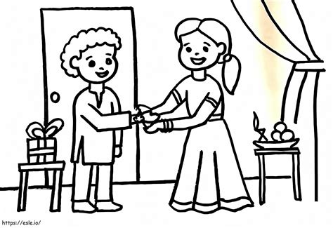 happy raksha bandhan  coloring page