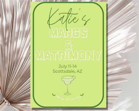 Margs & Matrimony Invitation and Itinerary Template, Bachelorette Itinerary, Digital Download ...