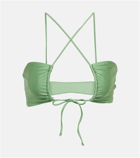 Jade Swim Livi Bikini Top In Basil Sheen ModeSens