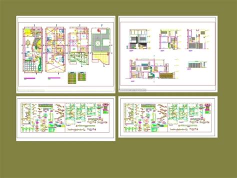 Vivienda Unifamiliar 8 X 20 De 3 Niveles En AutoCAD Librería CAD