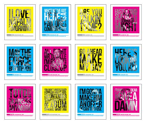 Top 12 Movie Quotes Calendar on Behance