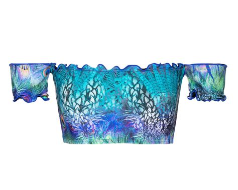Kurzärmliges Bandeau Top Pfauenaugenmotiv Top Violina Off Shoulder Bikini BRASIL Shop