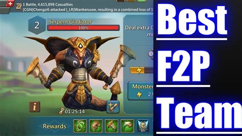 Lords Mobile New Monster Serpent Gladiator Best F2p Team YouTube