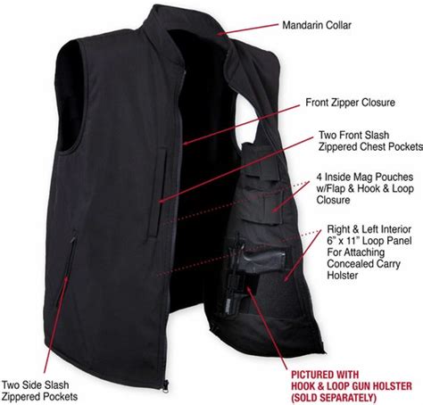 Professional Tactical Concealed Carry Vest Waterproof Soft Shell Cargo
