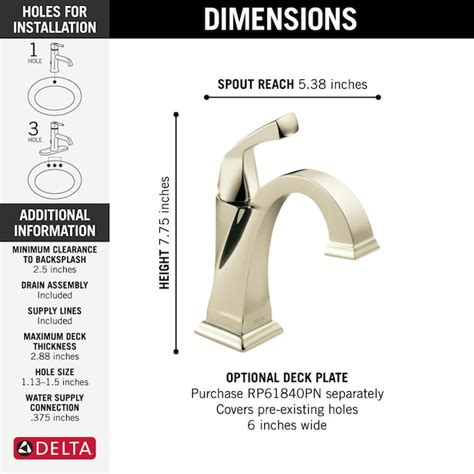 Delta Dryden Polished Nickel 4 In Centerset 1 Handle Watersense