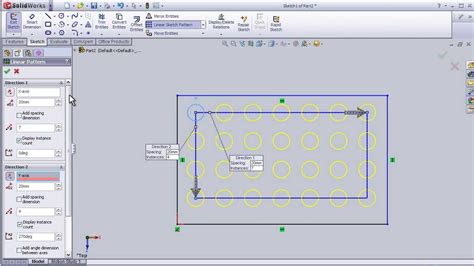 Solidworks Sketch Tutorial Linear Sketch Pattern Youtube