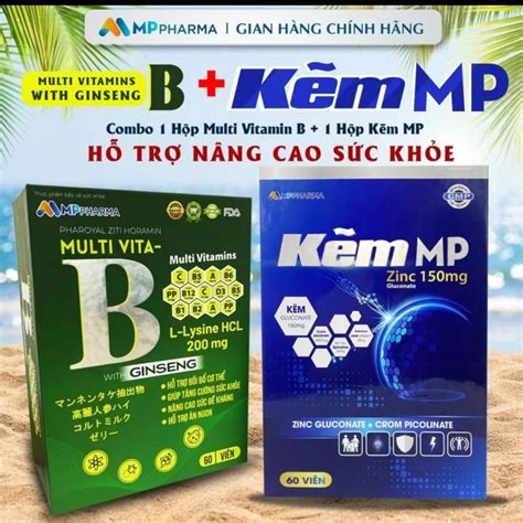 MP Combo 1 Hộp - TPBS Kẽm MP Zinc VÀ 1 Hộp -TPBVSK Vitamin B , Bổ Sung ...