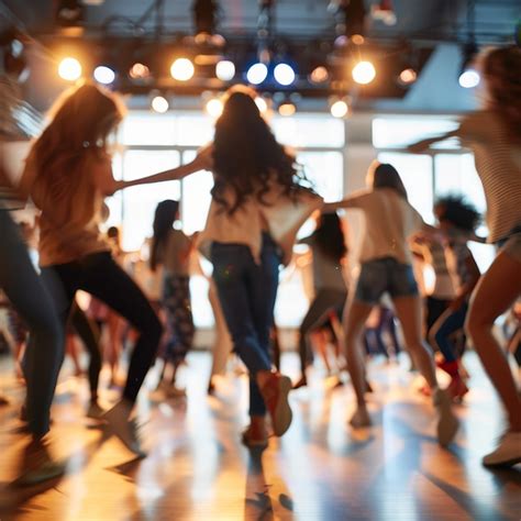 premium photo  group  people dancing   dance club