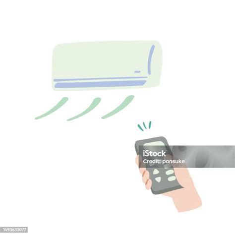 Operating The Air Conditioner With A Remote Control Stock Illustration ...