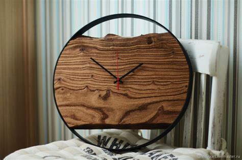 Часы классические: Часы настенные Лофт из дерева и стального каркаса в ...