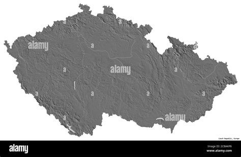 Shape Of Czech Republic With Its Capital Isolated On White Background