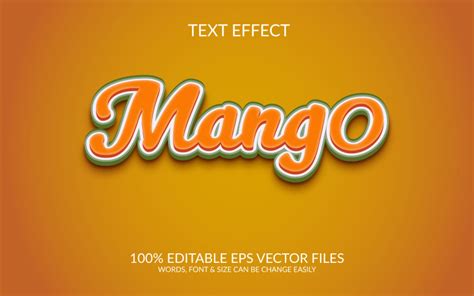 Modèle d effet de texte Eps vectoriel modifiable Mango 3D